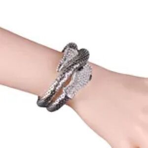 Silver Coiled Snake Bracelet